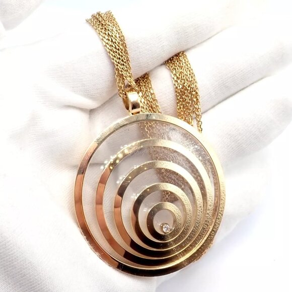 Chopard 18k Yellow Gold Extra Large Happy Spirit Diamond 5 Strand Necklace - Picture 4 of 16